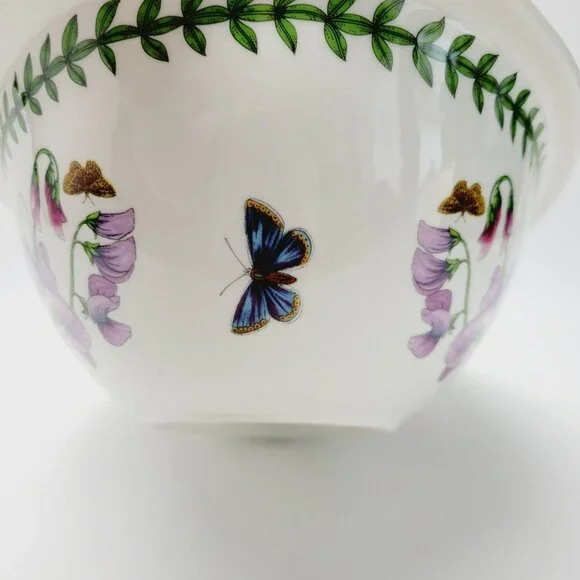 Portmeirion Botanic Garden Oval Serving Bowl 15" Handled Pink Purple Wildflowers